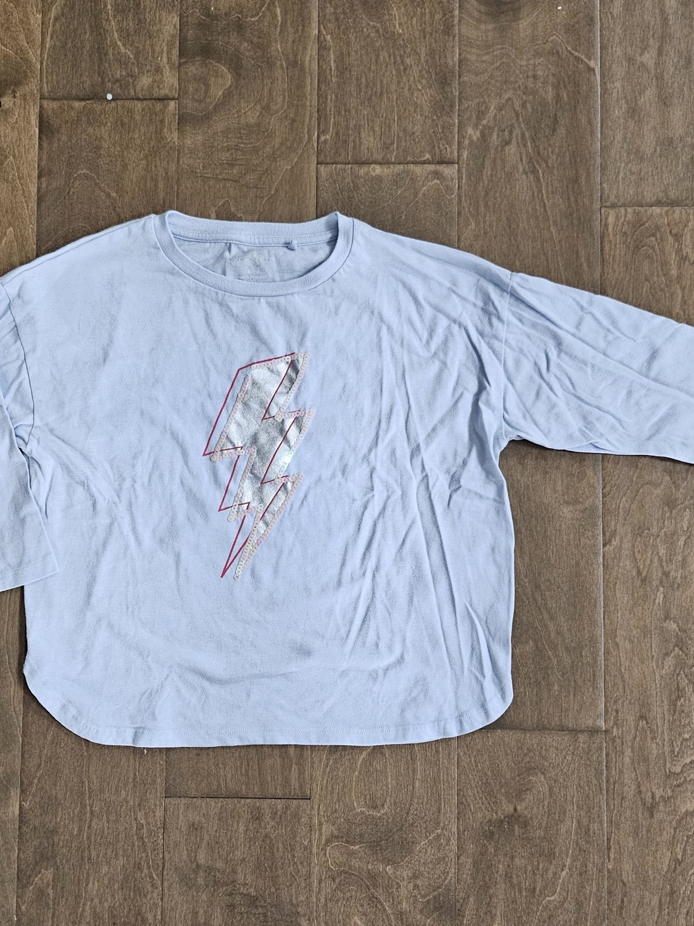 Jessica Simpson Light Blue Girls Tee with Glitter Lightning